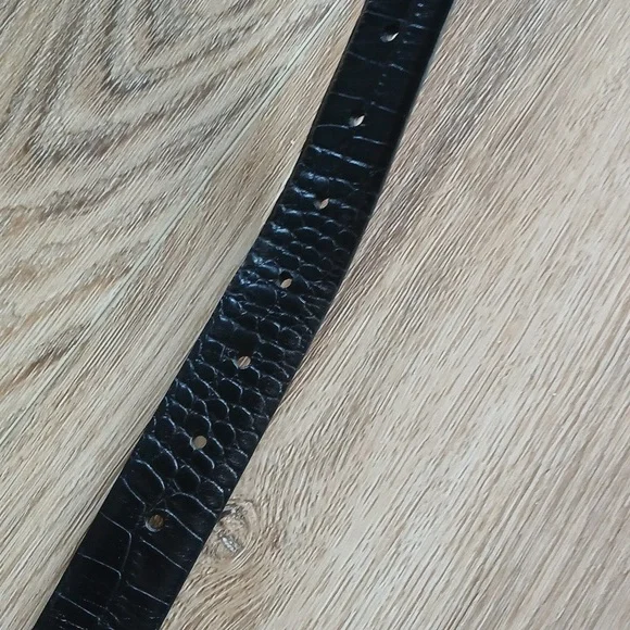 Black Genuine Italian Calfskin Leather Belt | Size 38 | Classic Men's Accessory - Picture 6 of 8